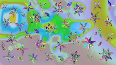 Moda arka planında parlak buketler. Eski usul küçük çiçekli şirin bir eskiz deseni. Kumaş, duvar kağıdı ve kağıt üzerine baskı yapmak için gelişen arka plan. Raster illüstrasyonu.