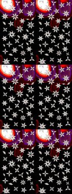 Raster illüstrasyonu. 3D çiçekler, eskiz. Siyah ve nötr renklerde.