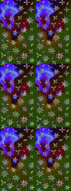 Yeşil ve kahverengi renkli vadi çiçekleri. Raster - stok. Suluboya, elle çizilmiş. Taslak arkaplan deseni.