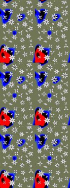 Eskiz arkaplan modeli. Çiçekler yeşil ve nötr. Suluboya, elle çizilmiş. Raster stoku.