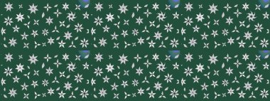 Yeşil ve nötr arkaplanda. Çocuksu tasarım. Tekstil, kumaş, ambalaj, hatıra defteri için hoş bir çiçek arkaplanı. Elle çizilmiş karalama çiçekleri ile Raster çizim deseni.