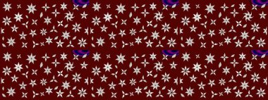 Suluboya elle çizilmiş çiçek desenli eskiz deseni. Parlak renkli fantezi çiçekleri, yapraklar, kırmızı ve nötr renklerde tomurcuklar kırmızı ve nötr.