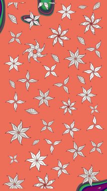 Modern gelişim turuncu ve nötr raster arka plan duvar kâğıdı çizgileri, desenli desenli desenli çiçekler, çiçekli süsler. Çiçekli el çizimi çizimi deseni.