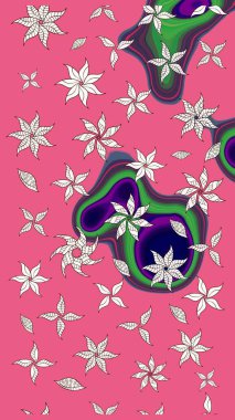 Nazikçe, güzel çiçek arkaplanı. Çiçekli karalama şeklinde Raster çiçek deseni. Pembe ve nötr renkte çiçekler.