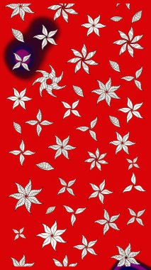 Raster illüstrasyonu. Suluboya çiçekli çiçek deseni. Kırmızı ve nötr renklerde güzel tekstil.