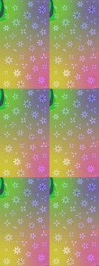 El çizimi. Çiçekli, yapraklı, çiçek desenli eskiz. Raster illüstrasyonu.