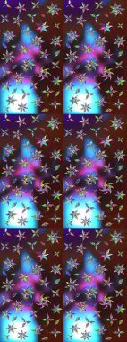 Sabıka fotoğraflarında, bebek kıyafetlerinde, duvar kâğıtlarında, paket kutularında falan kullanılabilir. Zarif, parlak ve eskiz kahverengi ve mavi çiçek desenli tasarım.