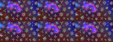 Hoş bir çiçek geçmişi var. Güzel kumaş deseni. Raster illüstrasyonu. Küçük çiçekte çizim deseni.