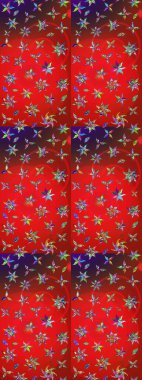 Vadinin kırmızı ve kahverengi renkli çiçekleri. Çiçeksel çizim kalıbının çizimi.