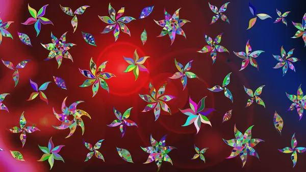 Süslü kumaş deseni. Düz Çiçek Elementleri Tasarımı. Raster illüstrasyonundaki çiçek desenli çizim. Renkli Bahar Teması çizim şablonu.