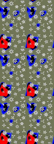 Eskiz arkaplan modeli. Çiçekler yeşil ve nötr. Suluboya, elle çizilmiş. Raster stoku.