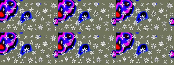 Elle çizilmiş sonbahar çiçeği deseni. Renkli yeşil ve mavi çizim kalıpları. Tekstil ve kapak tasarımı için mükemmel. Doodle tarzı. Yeşil ve mavi renkte çiçekler.