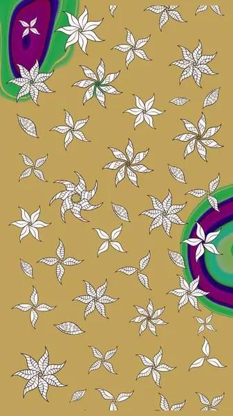 Hediye ambalaj kağıdı, tebrik kartları, posterler ve pankart tasarımı. Sarı ve nötr renklerde çiçekler. Raster düz çiçek çizim deseni.