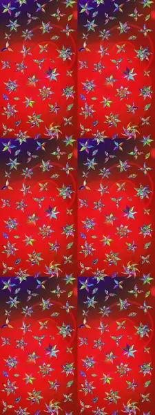 Vadinin kırmızı ve kahverengi renkli çiçekleri. Çiçeksel çizim kalıbının çizimi.