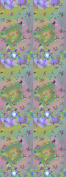 Şirin çiçekli eskiz deseni ve nötr ve yeşil renklerde yapraklar, suluboya çiçek deseni, duvar kağıdı, kart ya da kumaş için fayanslı. Raster illüstrasyonu.