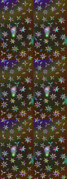 Kahverengi ve gri renkli çiçekler. Hediye ambalaj kağıdı, tebrik kartları, posterler ve pankart tasarımı. Raster düz çiçek çizim deseni.