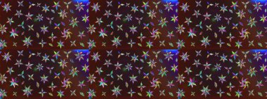 Kahverengi ve mor renkli çiçekler. Nazik, narin çiçek arkaplanı. Raster çiçek desenli ve çiçekli..