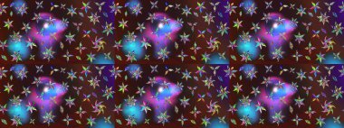 Sevimli çiçek raster deseni. Düz Çiçek Elementleri Tasarımı. Sketch Colour Spring Theme eskiz kalıbı. Kahverengi ve mor renkte çiçekler.