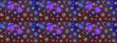 Mor ve parlak çiçekli mor renklerin soyut çizim kalıpları. Küçük çiçekte hoş bir çiçek deseni var. Çiçek elementli zarif raster dokusu..