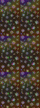 Raster illüstrasyonu. Güzel, parlak, pürüzsüz kumaş, tuval. Çiçek çelengi. Desen, çizim, çiçek sınırı. Eski moda arka plan. Kıvırcık, parlak örgü.