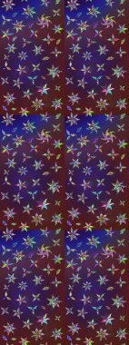 Renkli Bahar Teması eskiz kalıbı. Düz Çiçek Elementleri Tasarımı. Raster illüstrasyonundaki çiçek desenli çizim. Mor ve mor renkte çiçekler.