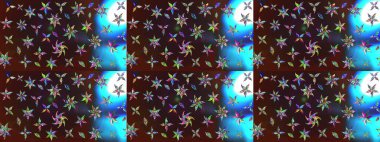 Küçük kahverengi ve mavi çiçeklerle oldukça eski bir besin torbası deseni. Tekstil, kumaş, kapaklar, duvar kağıtları, baskı, paket, koleksiyon defteri, örgü, dekupaj için çiçek arkaplanı..