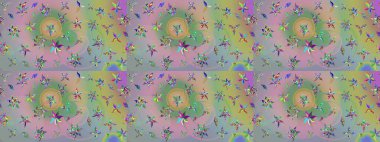 Suluboya resim taklit Raster çizimi. El çizimi, soyut ve süslü elementler. Klasik çiçekler. Tarafsız ve yeşil renkler. Yaz çiçekleri teması.