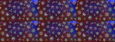 Elle çizilmiş çiçek desenli Raster çizimi. Tekstil, kumaş, ambalaj, hatıra defteri için hoş bir çiçek arkaplanı. Menekşe ve mor arka planda. Çocuksu tasarım.