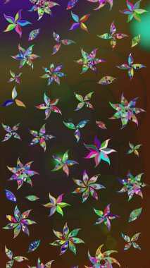 Çiçeksel elementlerle süslenmiş zarif raster dokusu. Parlak çiçekli kahverengi ve gri renkler üzerine soyut çizim deseni. Küçük çiçekte şirin bir çiçek deseni var..