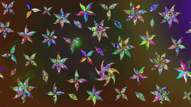 Çiçekler suluboya tarzında kahverengi ve gri renklerde. Raster illüstrasyonunda çiçek deseni çizimi.