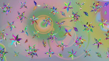 Raster resim. Elle çizilmiş. Güzel kumaş deseni. Doodle çiçekler ve dalları, otlar ve çiçekler.