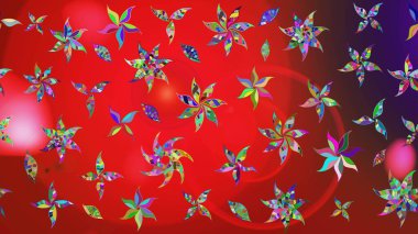 Güzel kumaş deseni. Raster illüstrasyonu. El çizimi. Çiçekler, dallar, otlar ve çiçekler.