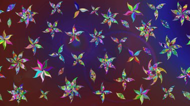 Renkli süs kenarı. Çiçek duvar kağıdı. Çizim kalıbı. Menekşe ve mor renkler üzerinde. Hint süsü. Raster illüstrasyonu.