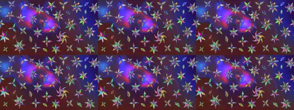 Mor ve parlak çiçekli mor renklerin soyut çizim kalıpları. Küçük çiçekte hoş bir çiçek deseni var. Çiçek elementli zarif raster dokusu..