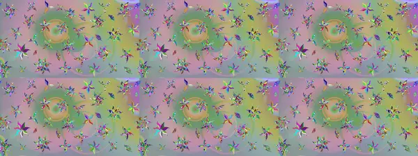 Renkli Yaz Temalı eskiz kalıbı. Modaya uygun kumaş deseni. Sevimli çiçek raster deseni. Düz Çiçek Elementleri Tasarımı.