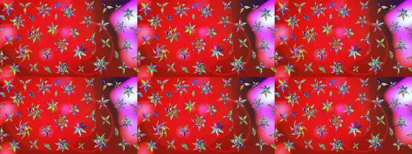 Suluboya tarzında kırmızı ve pembe renklerde. Raster illüstrasyonu. Küçük çiçekli bahar deseni çiz.