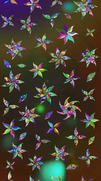 Raster illüstrasyonu. Küçük çiçekli yay deseni çiz. Suluboya tarzında kahverengi ve gri renkler üzerine.