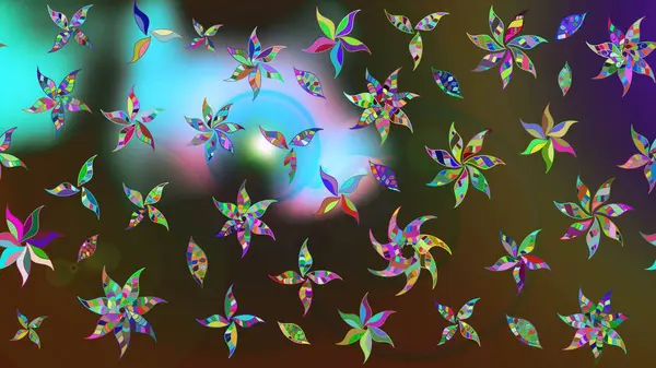 Çizim çiçek deseni duvar kâğıdı olarak kullanılabilir. Raster illüstrasyonu. Kahverengi ve yeşil renkte çiçekler.