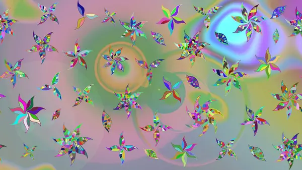 Tarafsız ve mavi renklerde nötr ve mavi papatyalar. Tarafsız ve mavi renklerde. Raster illüstrasyonu.