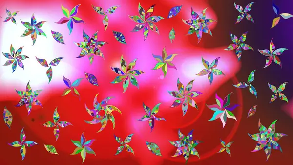 Yapraklı çizim şekli. Tekstil için figür. Şirin, zarif çiçekler Raster illüstrasyonu. Davetiye ve kartpostal tasarımı için dekoratif çiçek unsurları. Poster veya kapak için arkaplan.