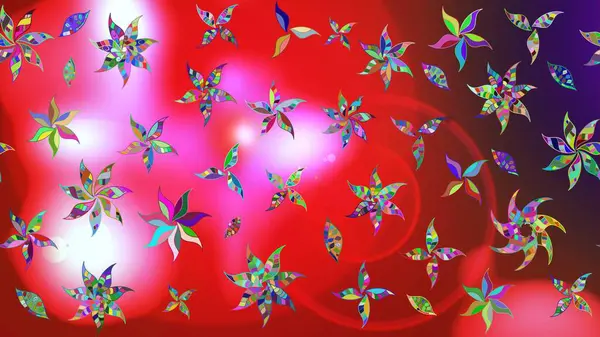 Güzel çiçek deseni. Renkli Bahar Teması eskiz kalıbı. Kırmızı ve pembe renkte çiçekler. Düz Çiçek Elementleri Tasarımı.