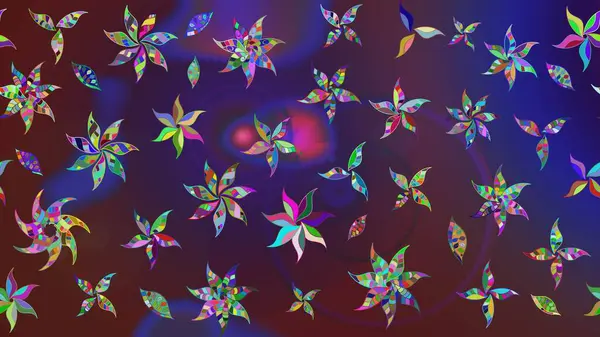 Kumaş desenli papatya çiçeği detayı. Mor ve mor renkte çiçekler.