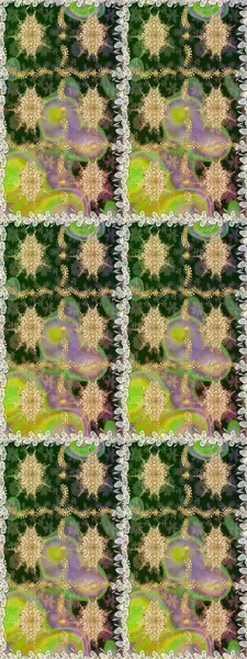 Çiçek deseni. Duvar kâğıdı barok, İspanyol kumaşı. Kusursuz raster arka plan. Kahverengi ve bej renklerde altın elementler. Şekil grafik deseni.