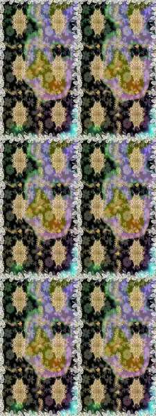 Çiçek deseni. Duvar kâğıdı barok, İspanyol kumaşı. Kusursuz raster arka plan. Kahverengi ve bej renklerde altın elementler. Şekil grafik deseni.