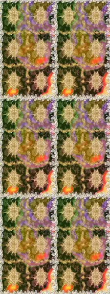 Çiçek deseni. Duvar kâğıdı barok, İspanyol kumaşı. Kusursuz raster arka plan. Kahverengi ve bej renklerde altın elementler. Şekil grafik deseni.