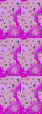 Taslak dekoratif arka plan, çiçek mandala. Çiçek. Raster illüstrasyonu. Nötr ve morumsu renklerde.