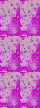 Çiçekli çizim şekli. Tarafsız ve morumsu renklerde çiçekler. Renkli Bahar Teması eskiz kalıbı. Düz Çiçek Elementleri Tasarımı.