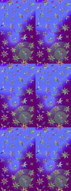 Çiçekli çiçek deseni, suluboya. Raster deseni. Küçük çiçekte güzel bir çiçek deseni..