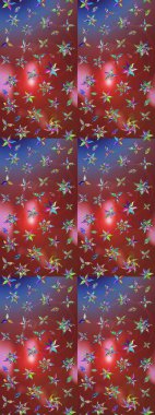 Güzel çiçek deseni. Kahverengi ve kırmızı renkte çiçekler. Renkli Bahar Teması eskiz kalıbı. Düz Çiçek Elementleri Tasarımı.