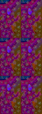 Çiçekli çiçek deseni, suluboya. Raster deseni. Süslü kumaş deseni.